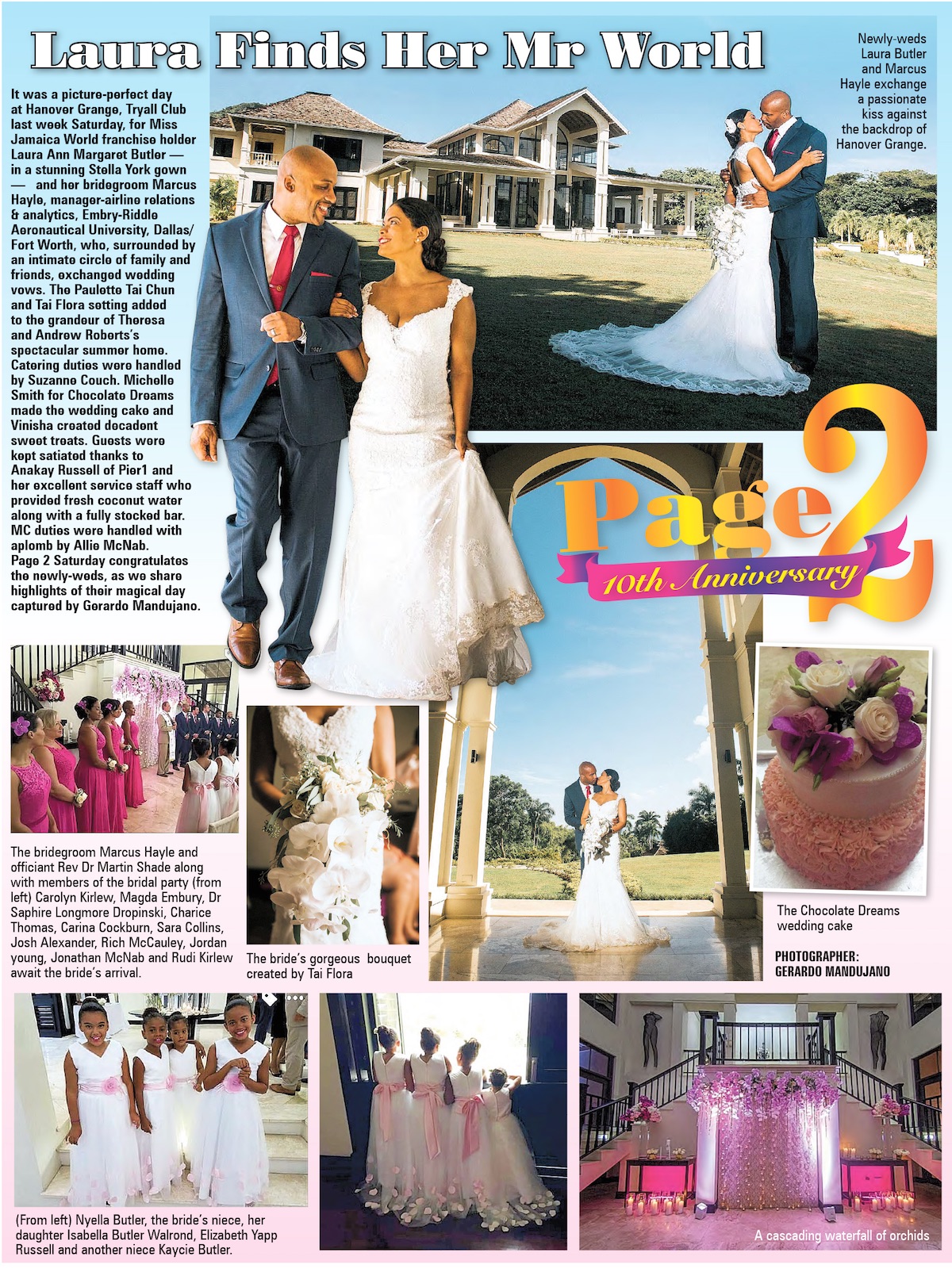 Tomorrow MAGAZINE - MISS JAMAICA WORLD Laura finds her Mr World - Hanover-Grange, Jamaica Wedding, Page2 Sept17 2016